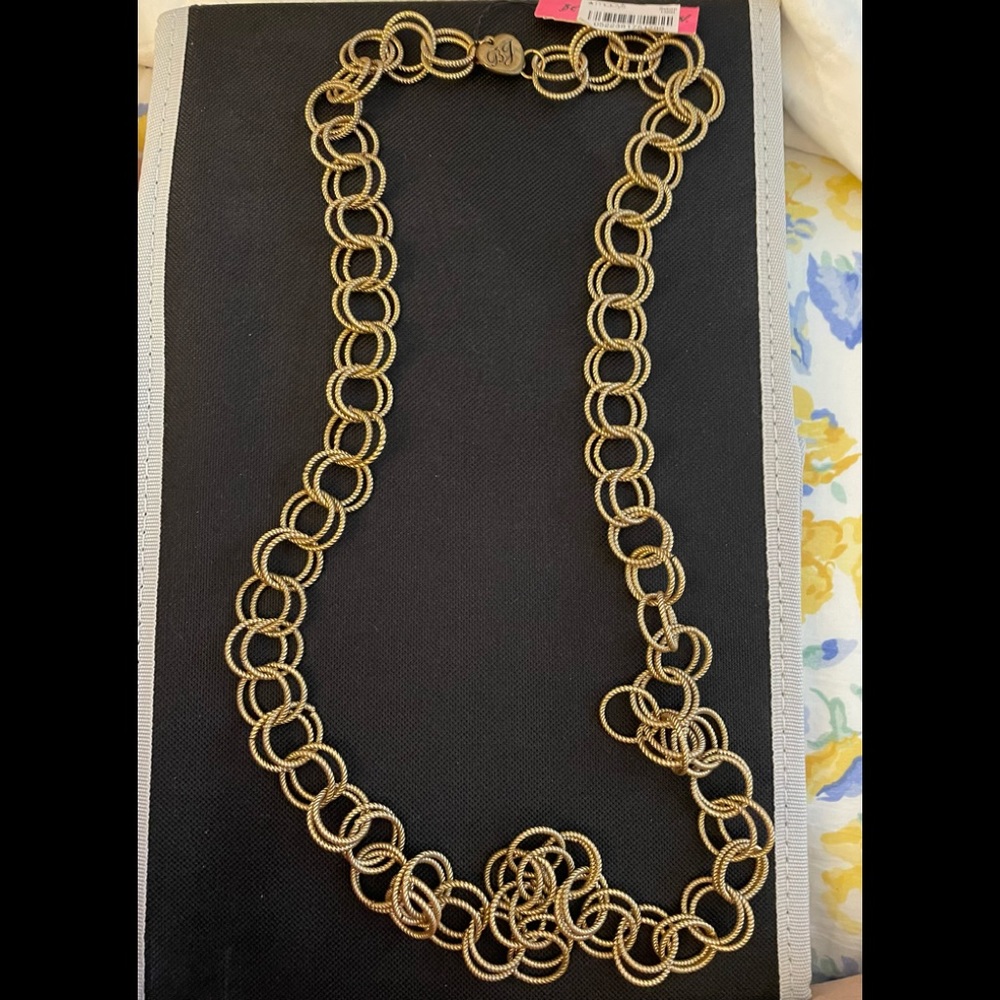 Betsey Johnson NWT Gold colored link long necklace